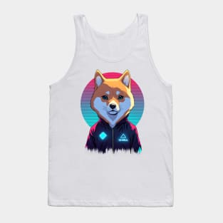 Neon Shiba: Synthwave City Explorer Tank Top